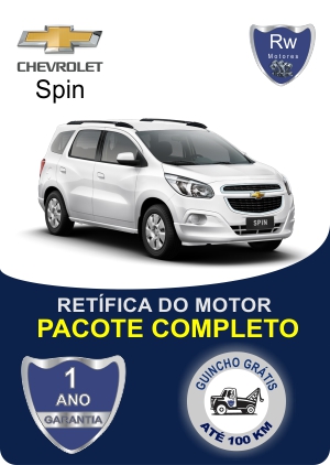 Retífica de motor Chevrolet Spin com garantia pacote completo Rw motores